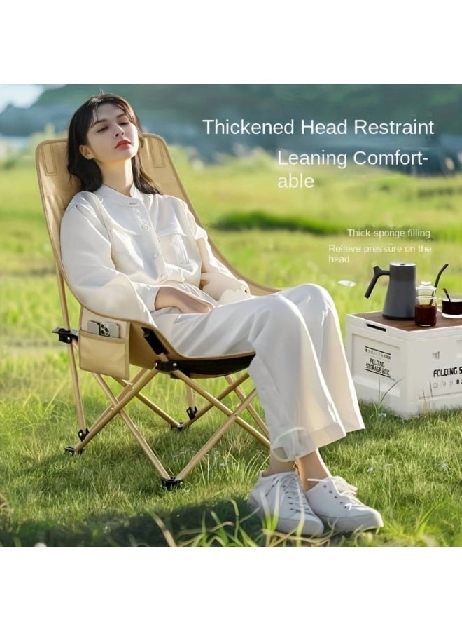 كرسي تخييم قابل للطي مع مسند ظهر مبطن وحقيبة حمل، كرسي خارجي خفيف الوزن - Image 4